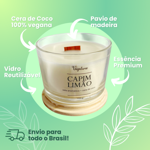 Vela Aromática Vagalume - Capim Limão - Image 6